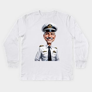 Airline Pilot Capt. Landit Kids Long Sleeve T-Shirt